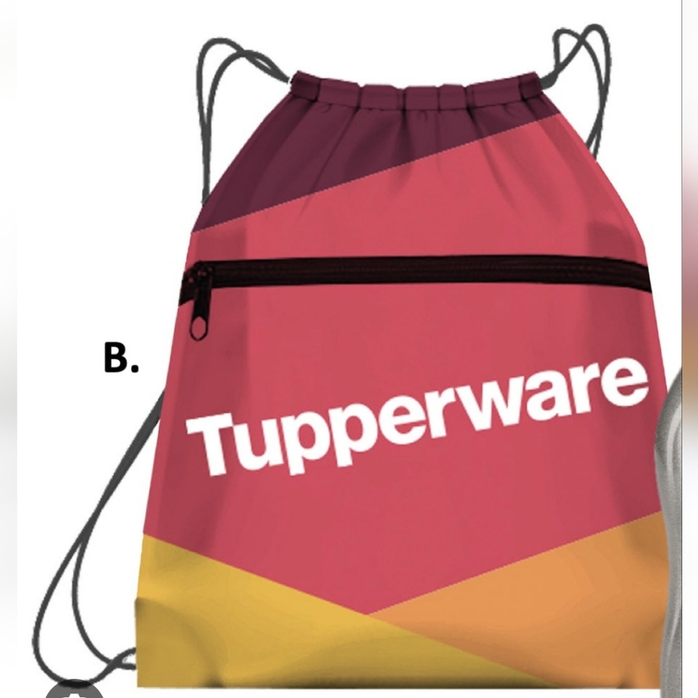 Tupperware 2020 Award Logo Drawstring Backpack Consultant Exclusive Pink, Orange
